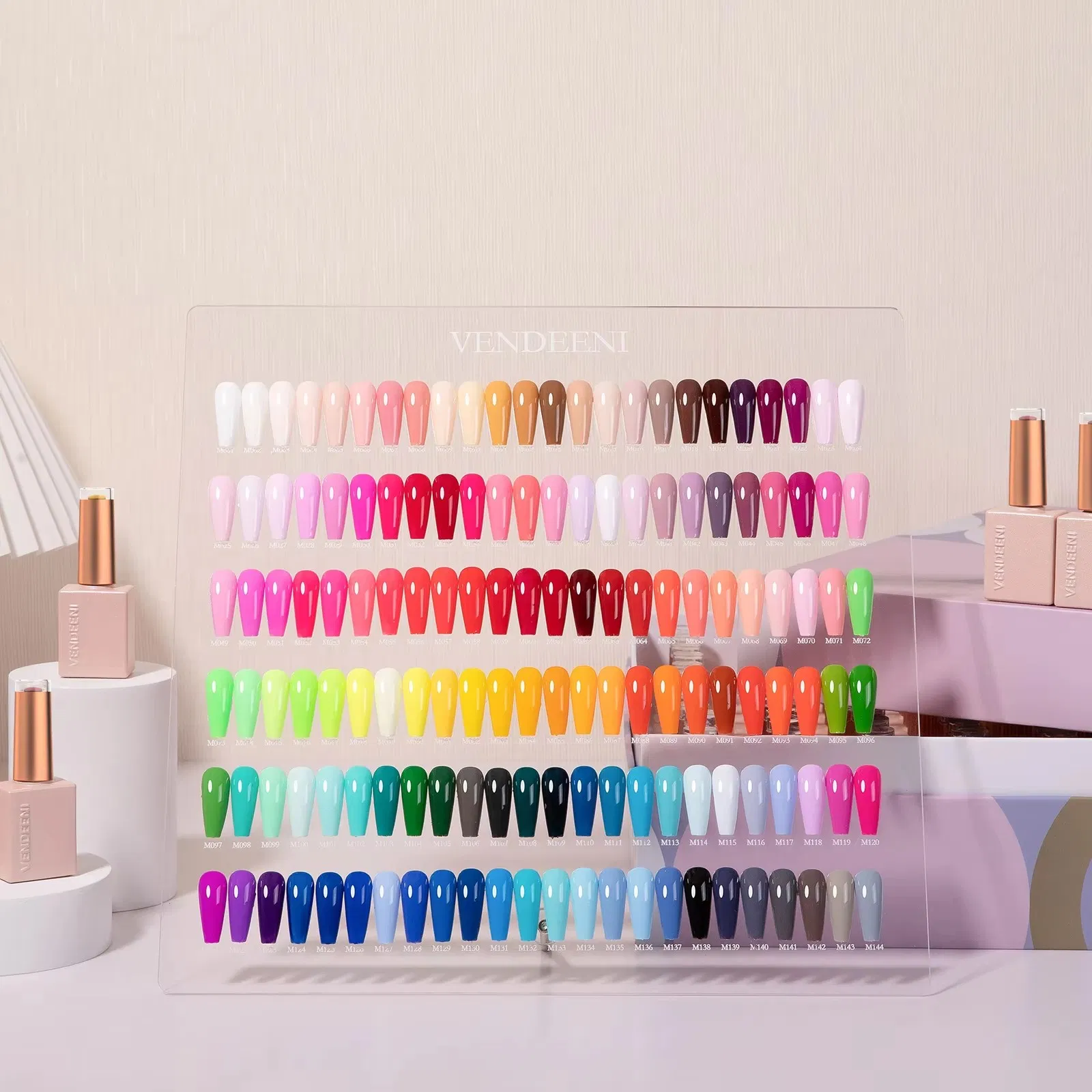 Custom Logo OEM 144 Neon Colors Gel Nail Polish Kit Private Label Soak off Gel Set with Bottle and Packaging