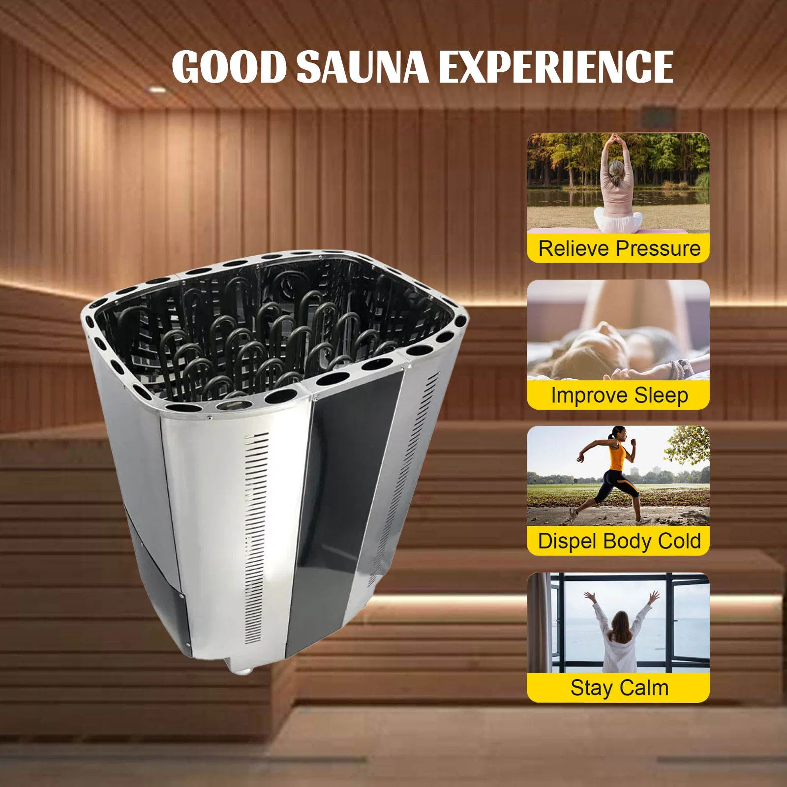 Мощный электрический обогреватель для сауны Diooist SAW-S-9V, 12-24 кВт