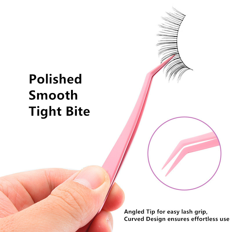 Salon Fine Tip Precision Stainless Steel Isolation Eyelash Extension Lash Tweezer Set