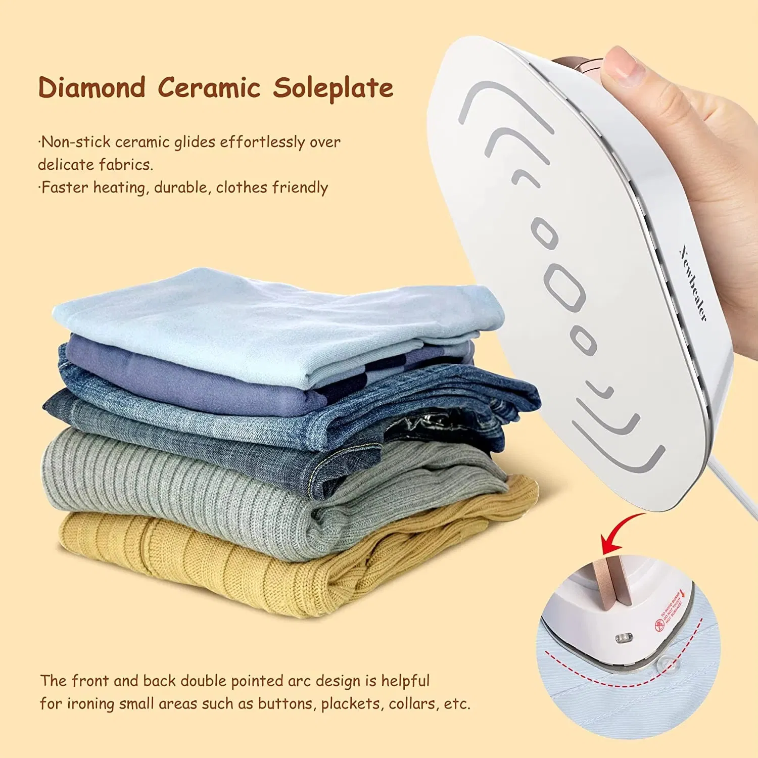 Hot Sale Electric Steam Iron Portable for Clothes Garment Steamer Auto-off Feature Ceramic Soleplates for Household Hotel Use for Versatile Home Furniture