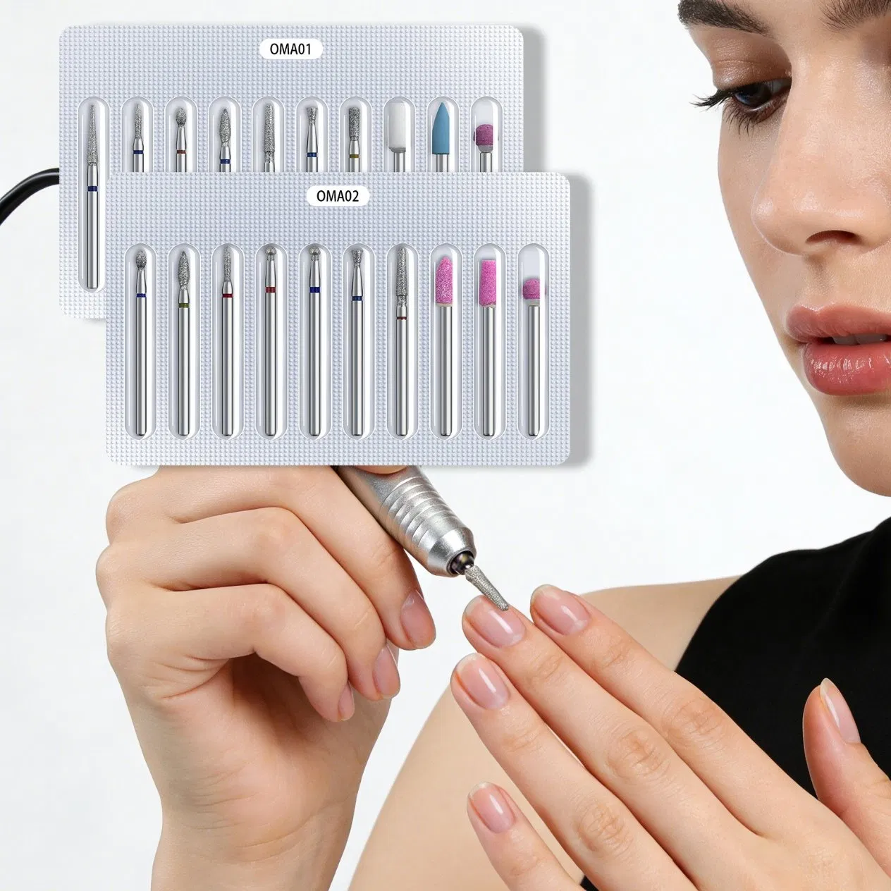 Manicure Tools Are Arranged in Russian-Style Front Edge Treatment and Nail Removal Universal Front Peeling and Grinding Head Carbide Bits Kit
