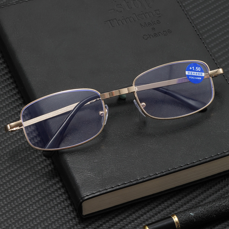 OEM Fashion Foldable Metal Presbyopia Anti-Blue Reading Glasses