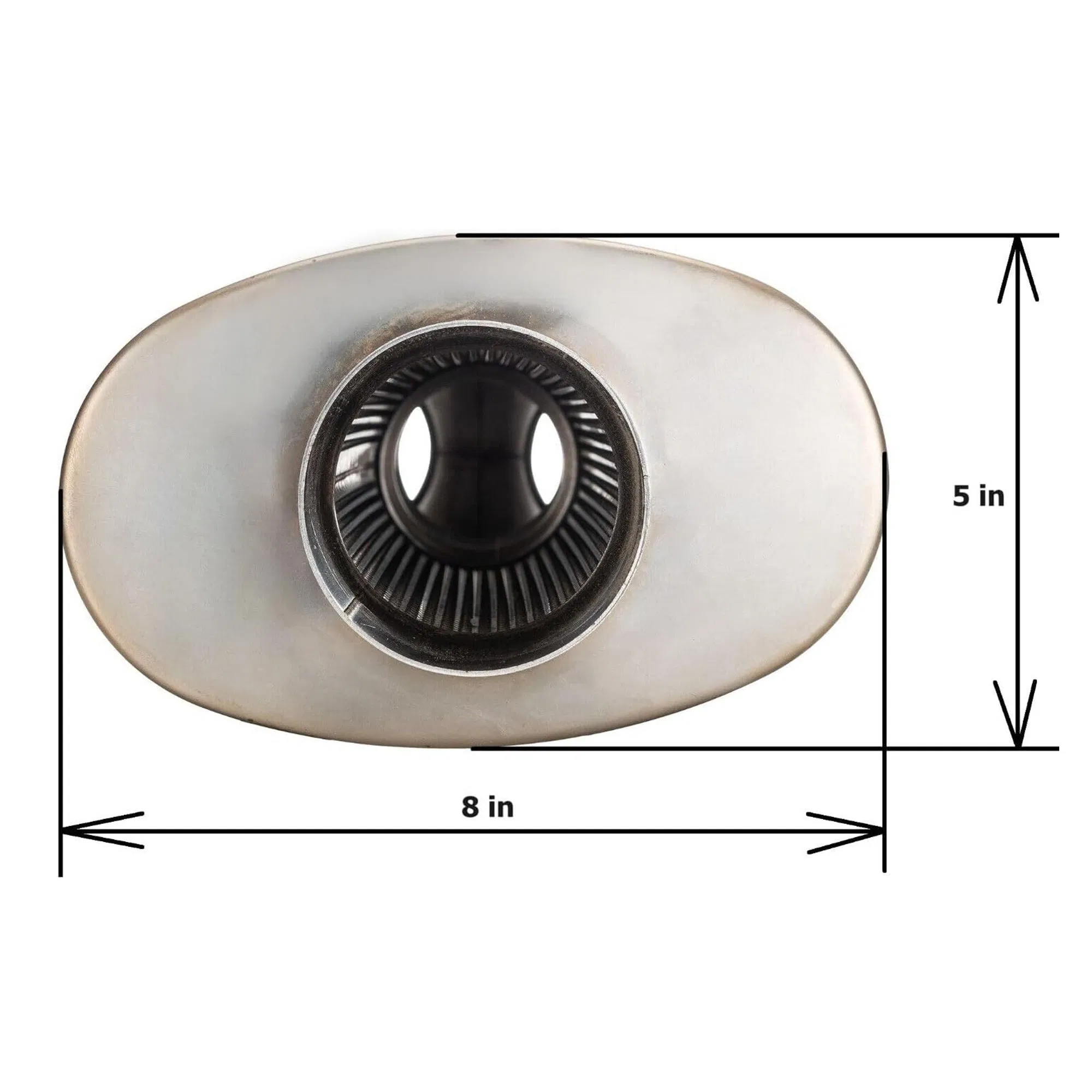 Глушитель выхлопной 3" центр/3"x2 смещение, нержавеющая сталь