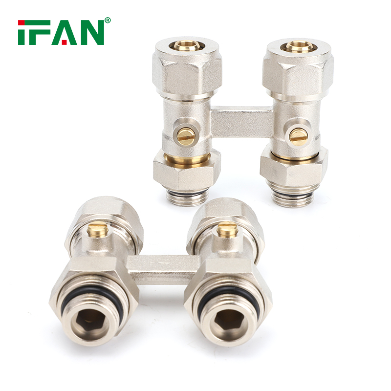 Ifan Floor Heating Systems 1/2'' 3/4'' Brass Block Straight Thermostatic Radiator H Shape Valve
