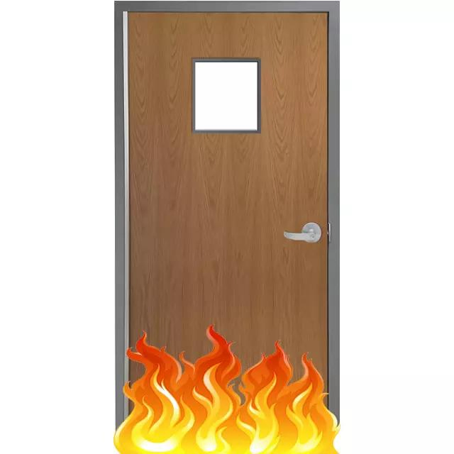 American Design Metal Frame Wooden Fire Doors with Vision Panel