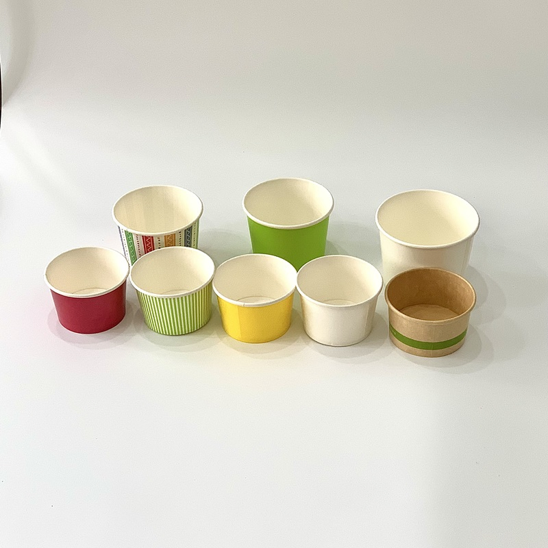 Custom 6oz Disposable Ice Cream Cup with Lid Food Grade Paper Packaging