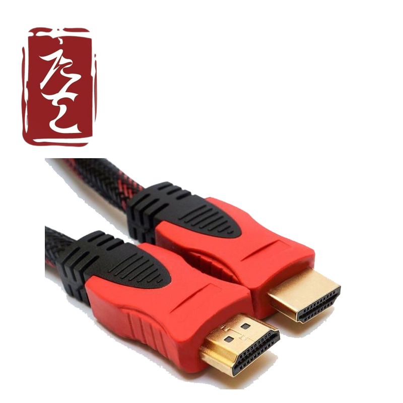 OEM HDMI Cable Black/Red Woven 4K Plated Gold Connectors for with CE RoHS