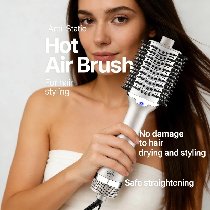 Бигуди 3-в-1 с горячим воздухом, 1200Вт, для завивки и выпрямления