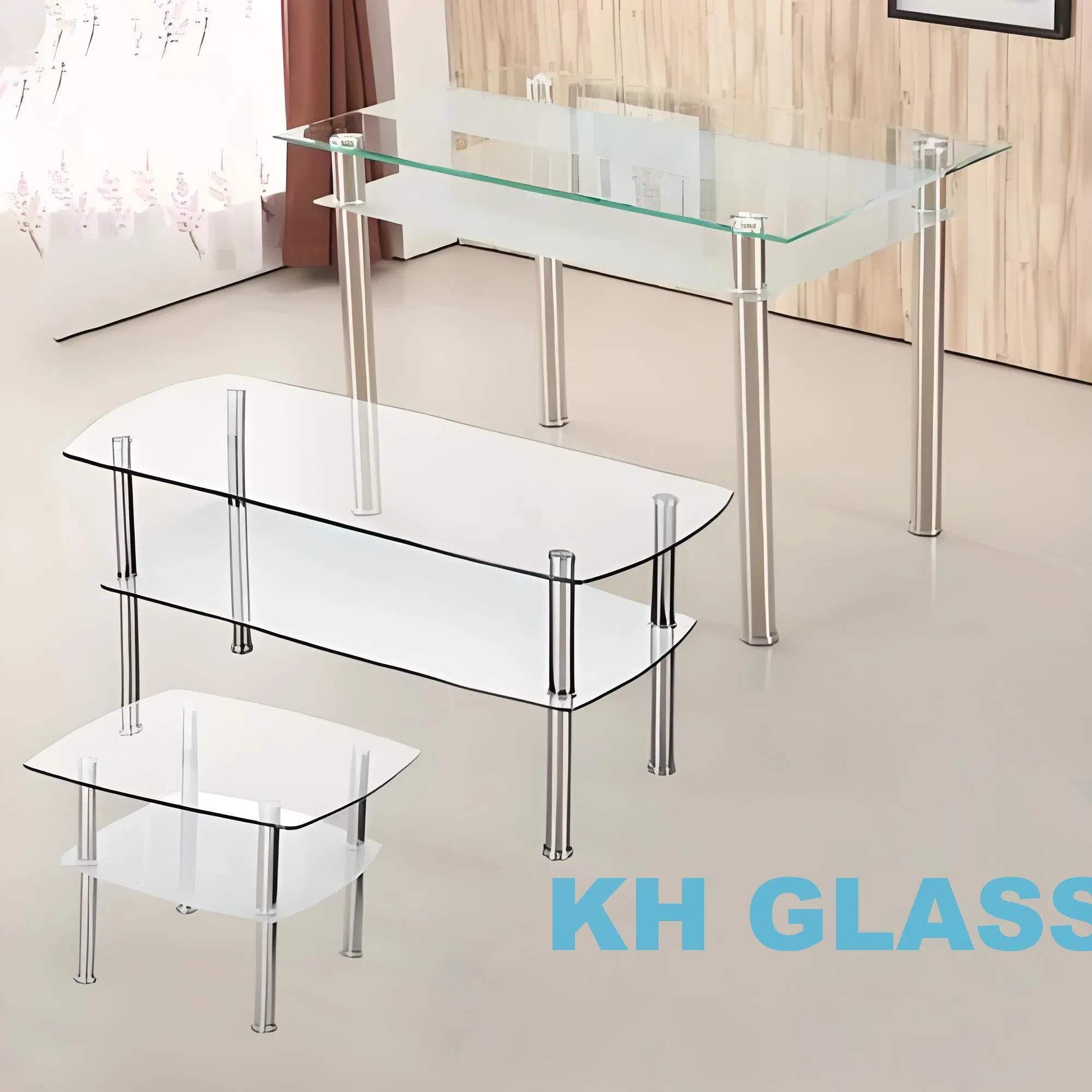 Factory Supply 5mm To15mm Clear Brown Gray Tempered Glass Dining /Tea/Coffee Table