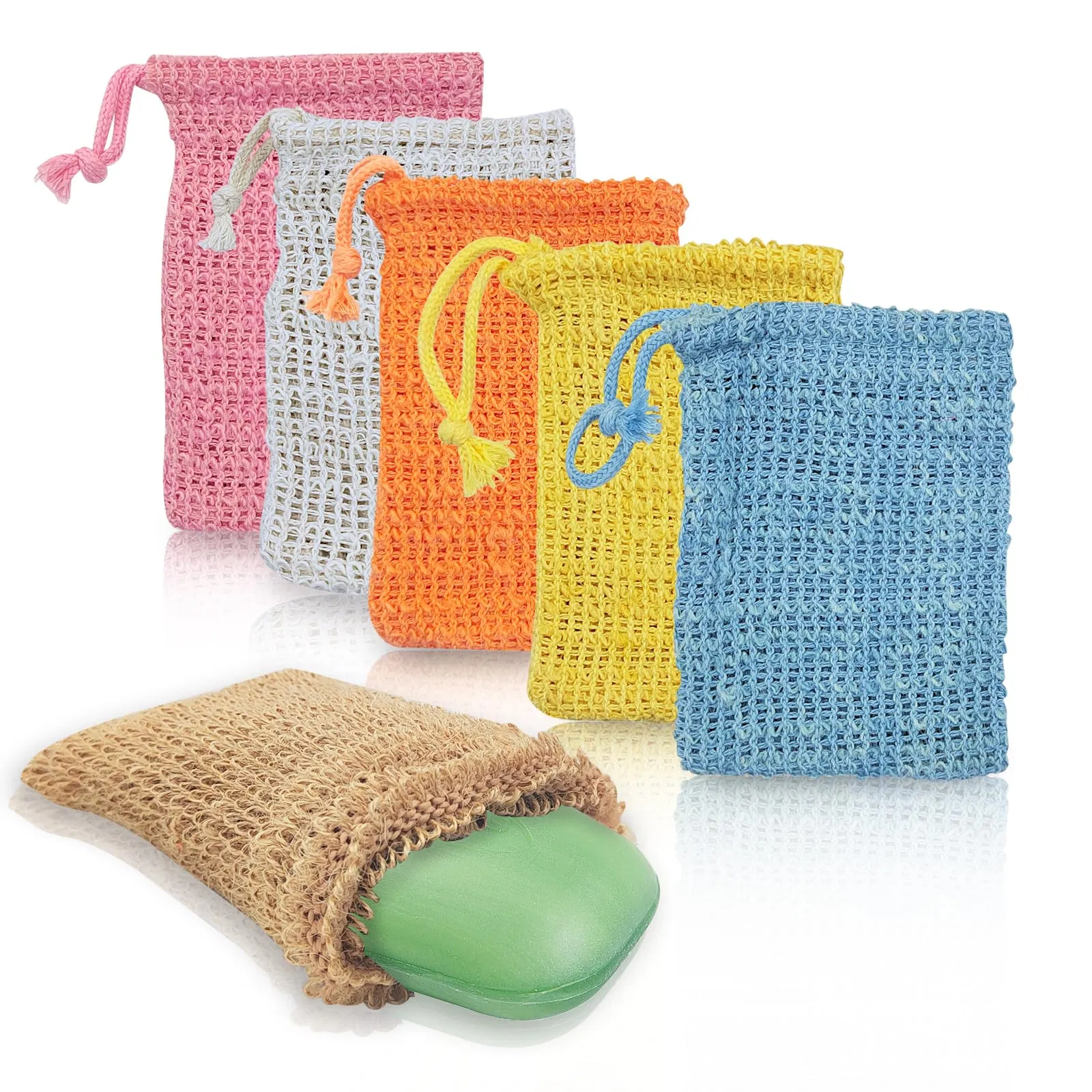 Sisal Soap Saver Bag, Soap Saver Exfoliating Mesh Bar Soap Pouch