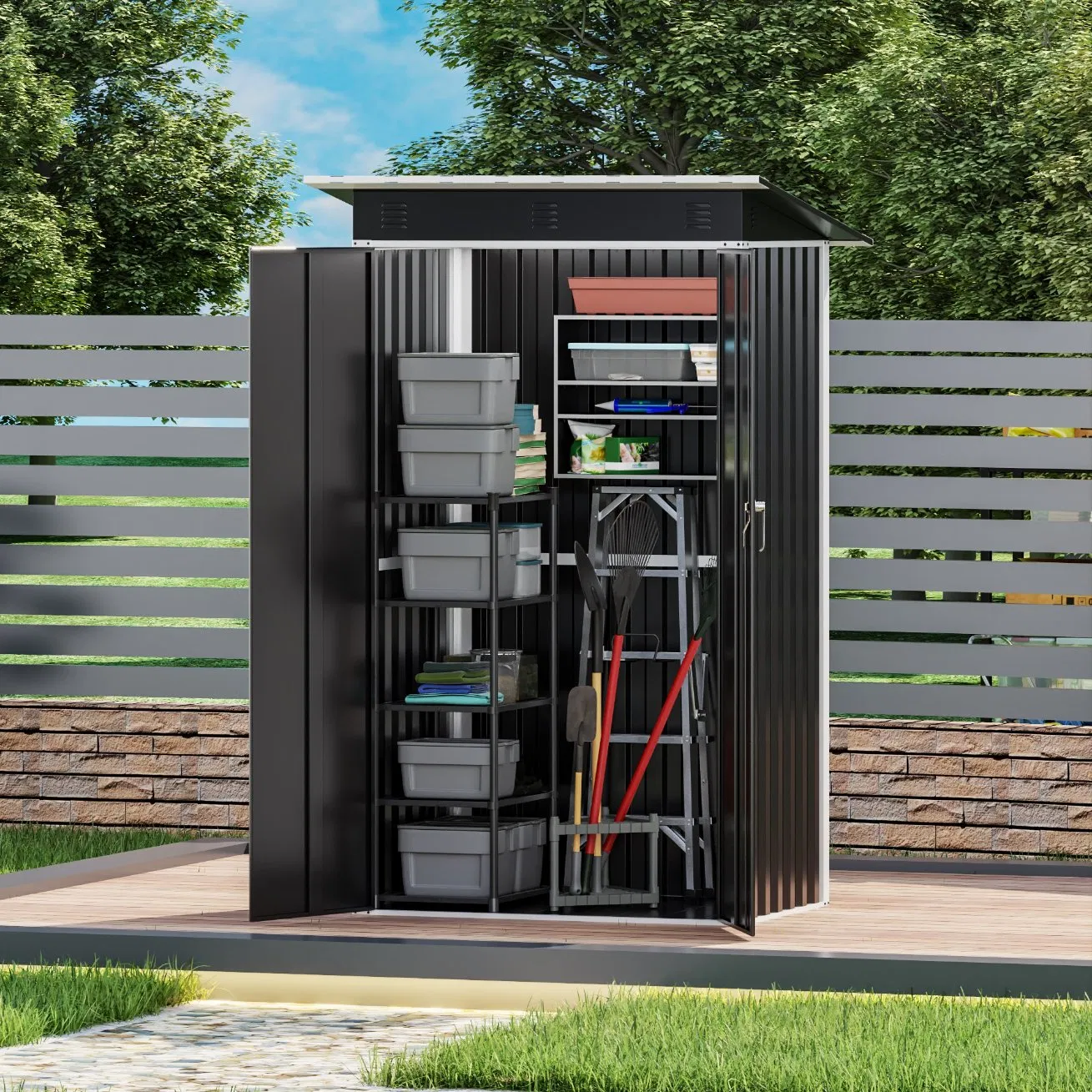 Metal Garden Storage Shed Tool Storage Customization Metal Garden Shed Outdoor Storage Shed Steel House Storage Shed