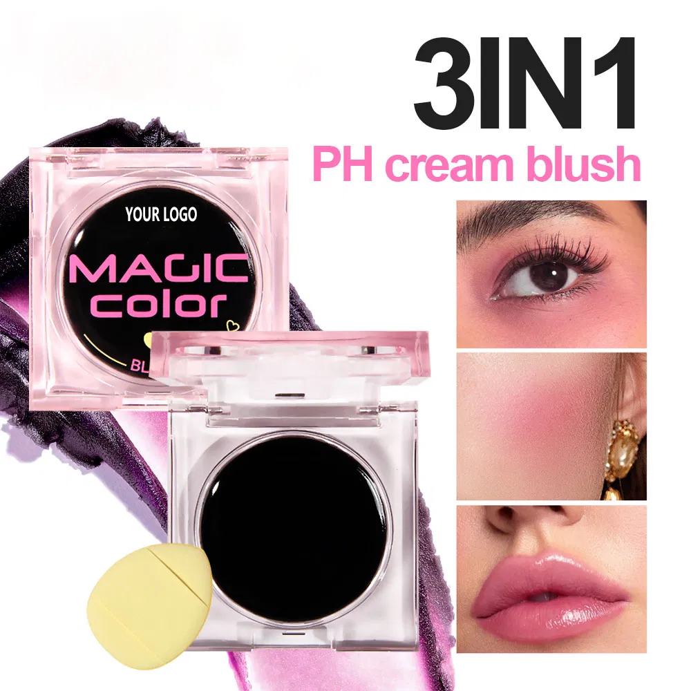 Hot Selling Wholesale Vegan Magic Warming Change Colors Blusher Palette Creamy Blush