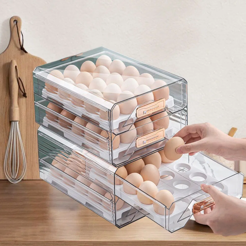 Clear Egg Holder Refrigerator Storage Bin Container for Kitchen Cabinet Mi29381