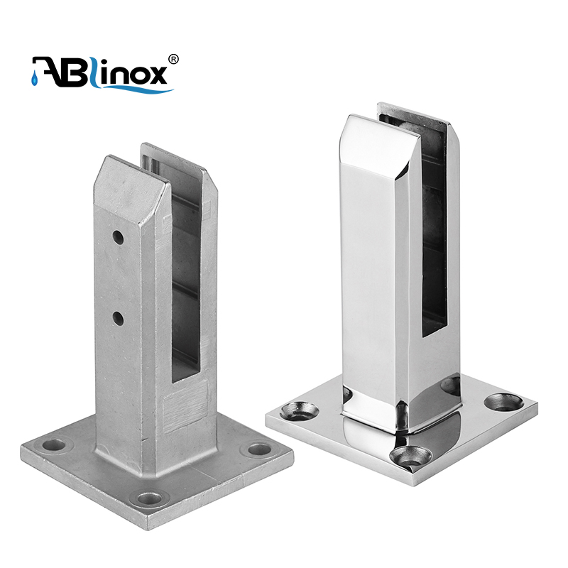 Ablinox Custom Stainless Steel Casting Safe Glass Clamp Silver Hinge for Balcony/Staircase/ Handrail