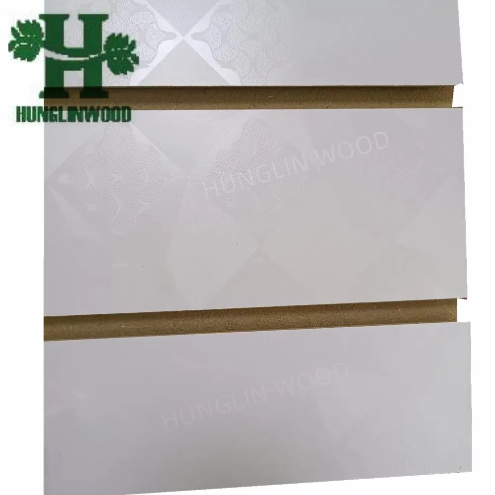 MDF Slatwall/Laminated Panel Laminated/Melamine/Peg/3D Slotted MDF Board for Supermarket/Display Cabinet