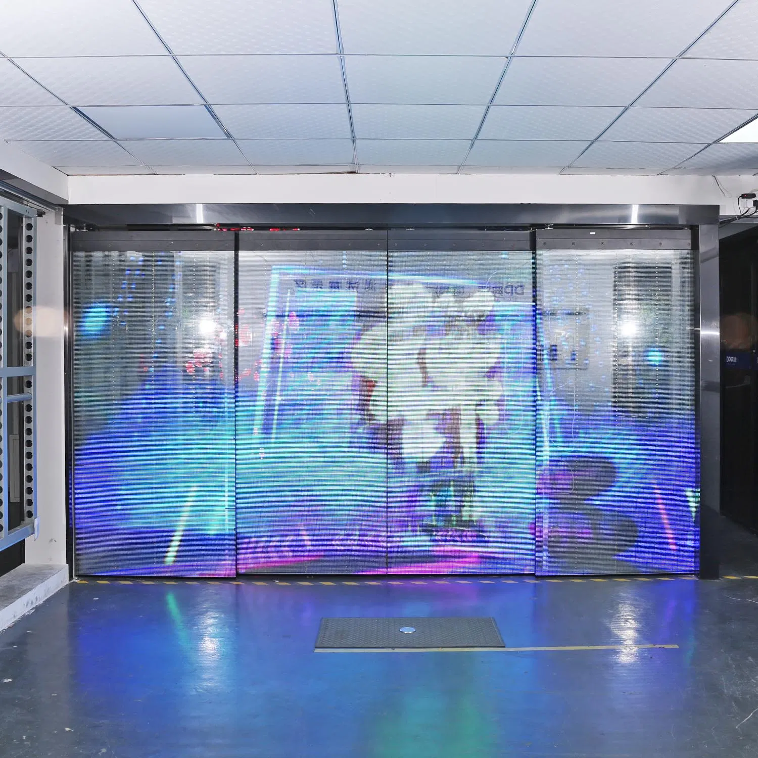LED Screen Intelligent Control Automatic Door with Cloud Control System and Face Recognition