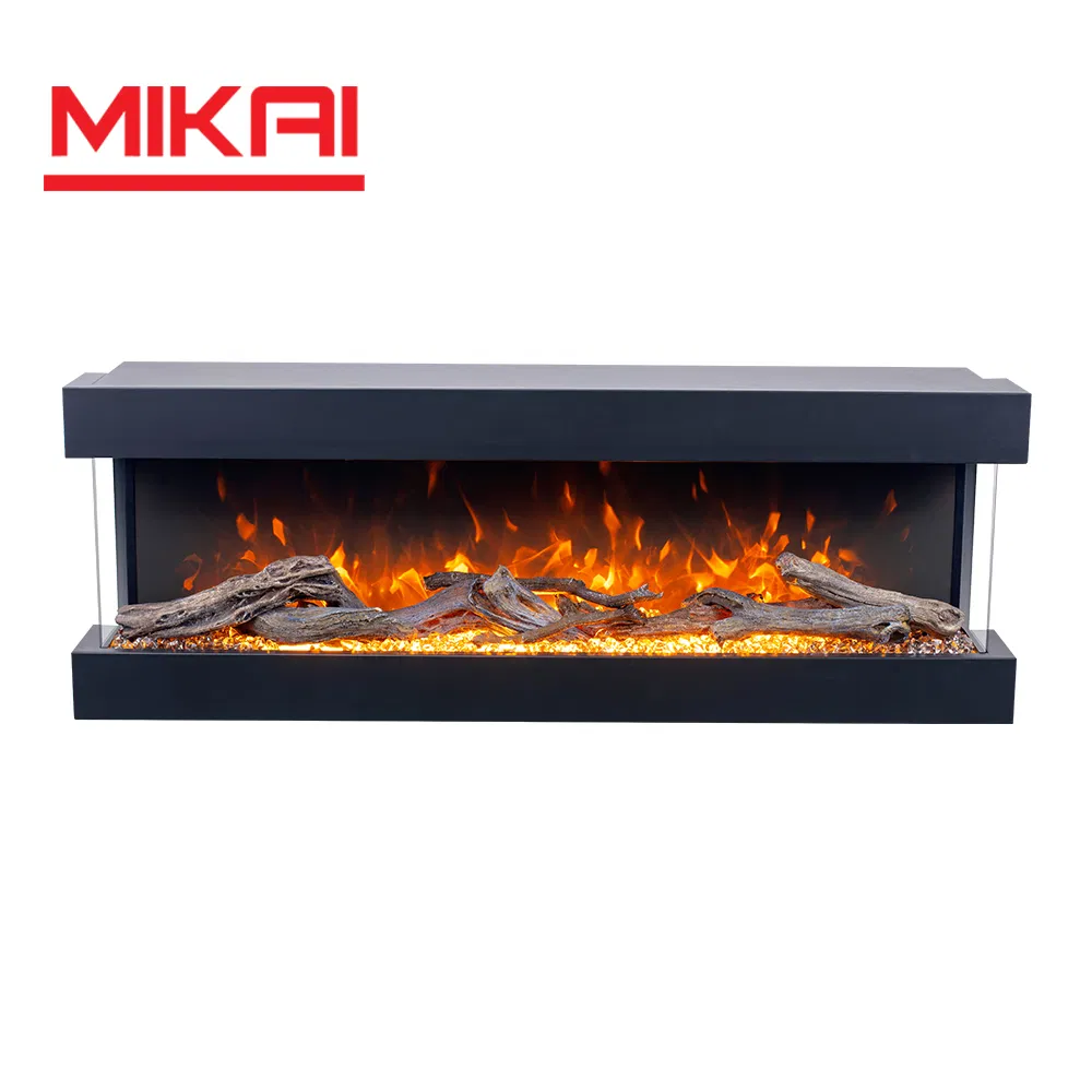 Wholesale Built-in High-End Modern 3 Side View Hybrid Flame Living Room Decorating Built in Electric Fireplace