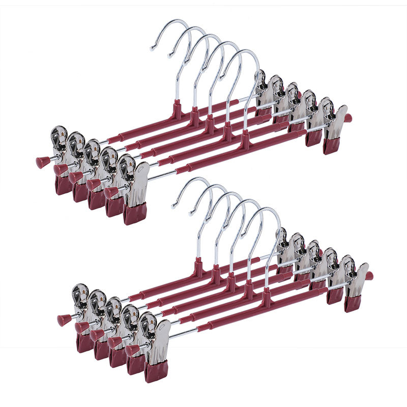White Color Hanger Pant Skirt with Clips Removable Metal Clip Brand Hanger for Trousers Hangers