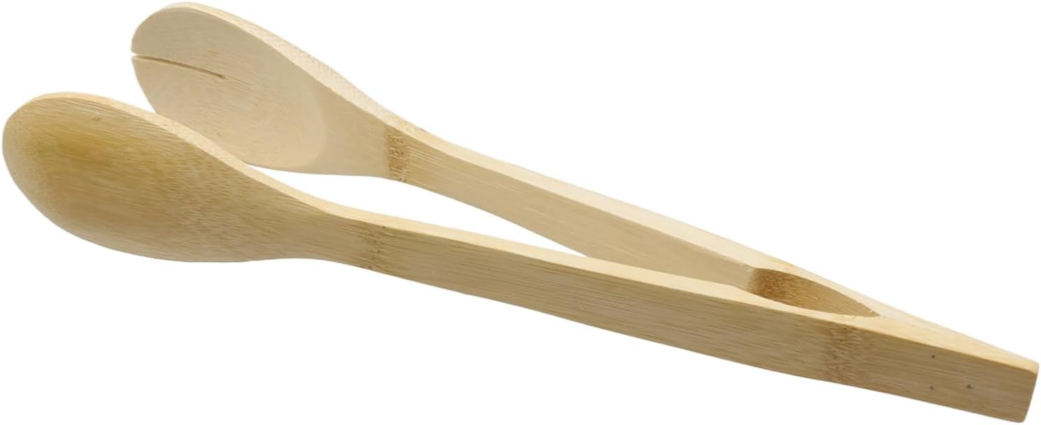 12 Inch Bamboo and Wood Pliers Are Used to Hold Food