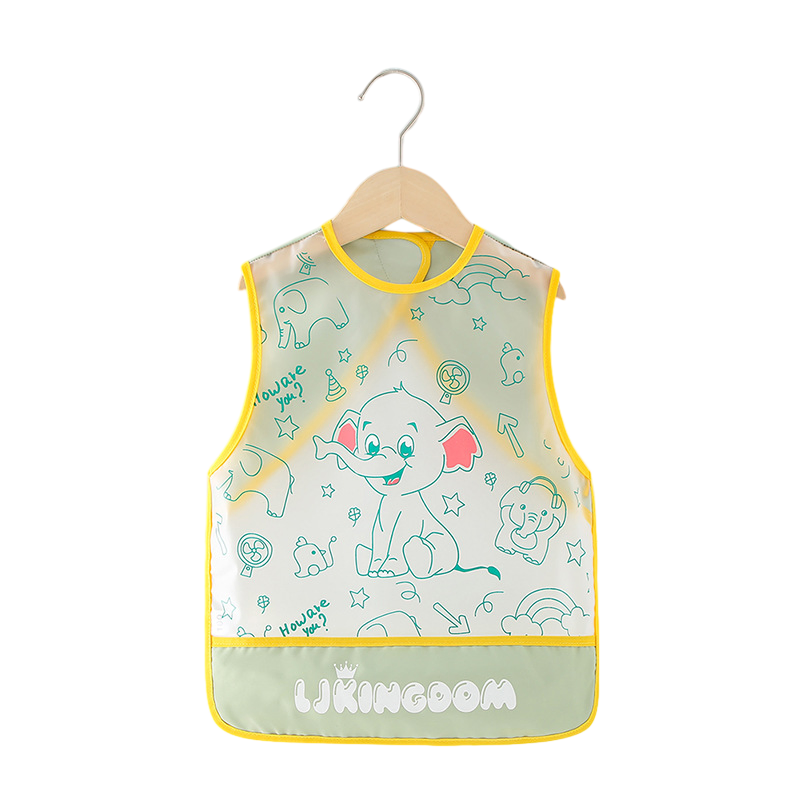 Baby Bibs Waterproof Toddler Baby Apron with Snap for Girls Eating