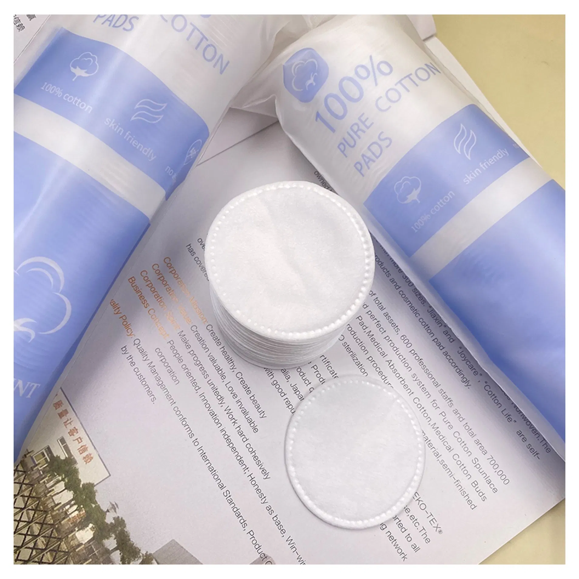 Lint-Free Hypoallergenic 100% Pure Cotton Premium Cotton Rounds Pads