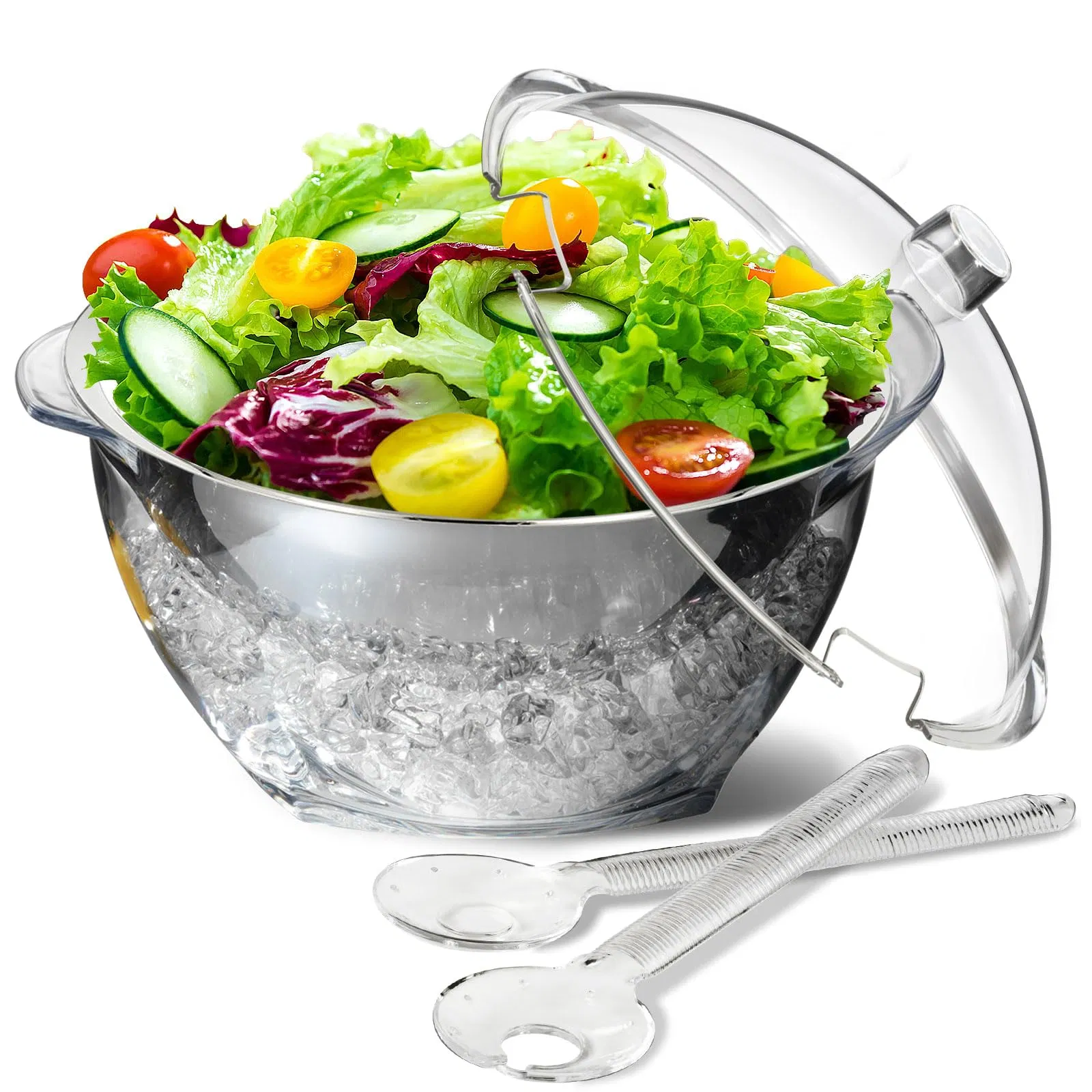 Large Salad Bowl with Ice Chiller Base and Lid Swell Salad Bowl Salad Bowl with Lid