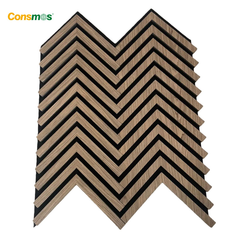 600X2400mm MDF Slat Acoustic Panels with Natural Wanut Oak Wood Veneer Finish for Home Decoration