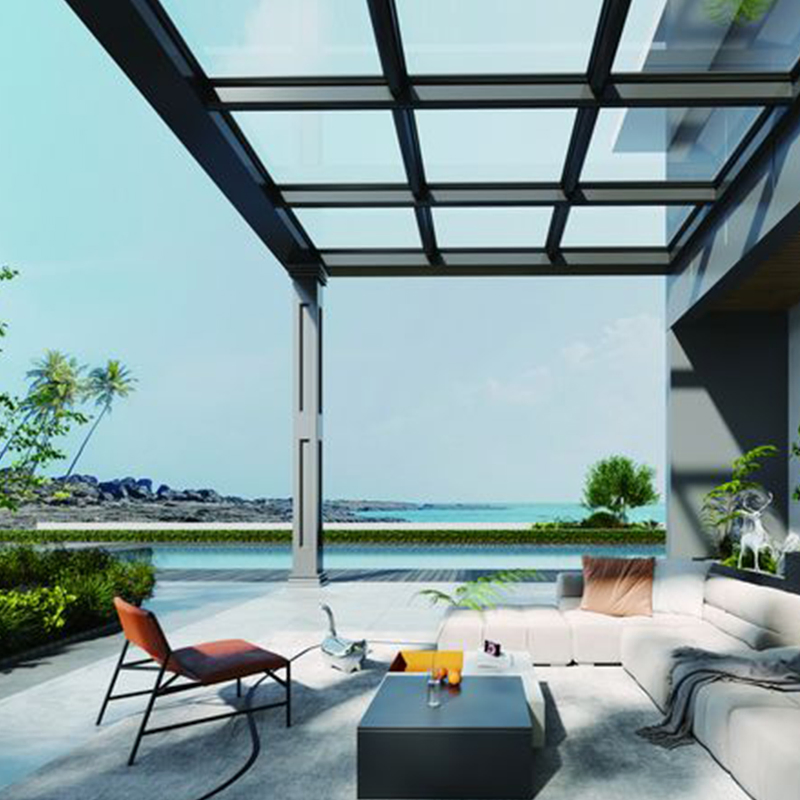 Luxury Powder Coated Aluminium House Sunroom with Curved Tempered Glass Roof for Outdoor Living Spaces