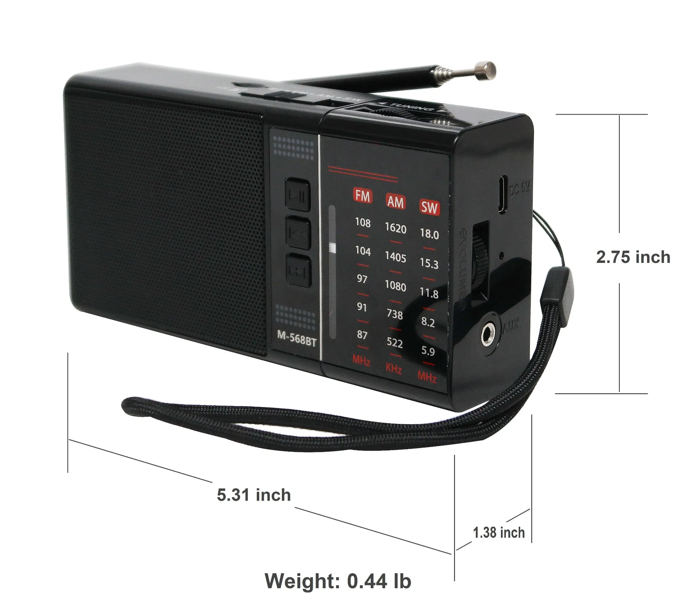 Портативное радио с Bluetooth, MP3, USB и TF