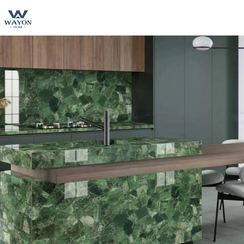 Semi Precious Stone/Agate/Crystal Stone Series Hardness High Transparency Dining Tables Flooring, Island Platforms, Background Design Wall
