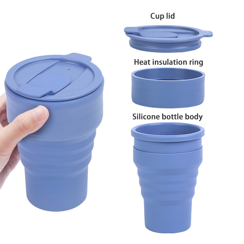 Складная силиконовая кружка для путешествий, 16 oz