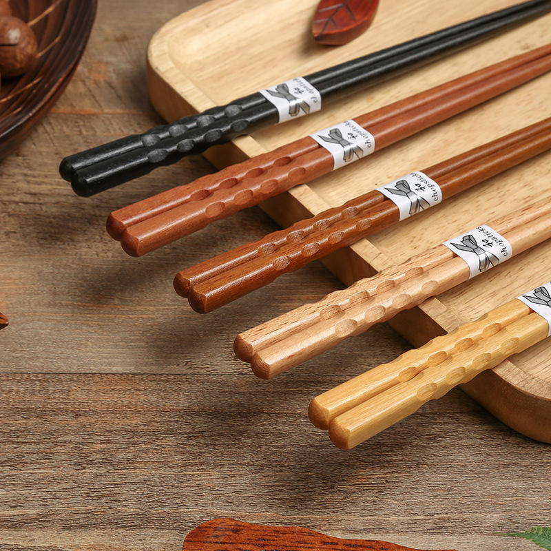 Elegant Ebony Wooden Chopsticks Set of 5 Pairs in Gift Box