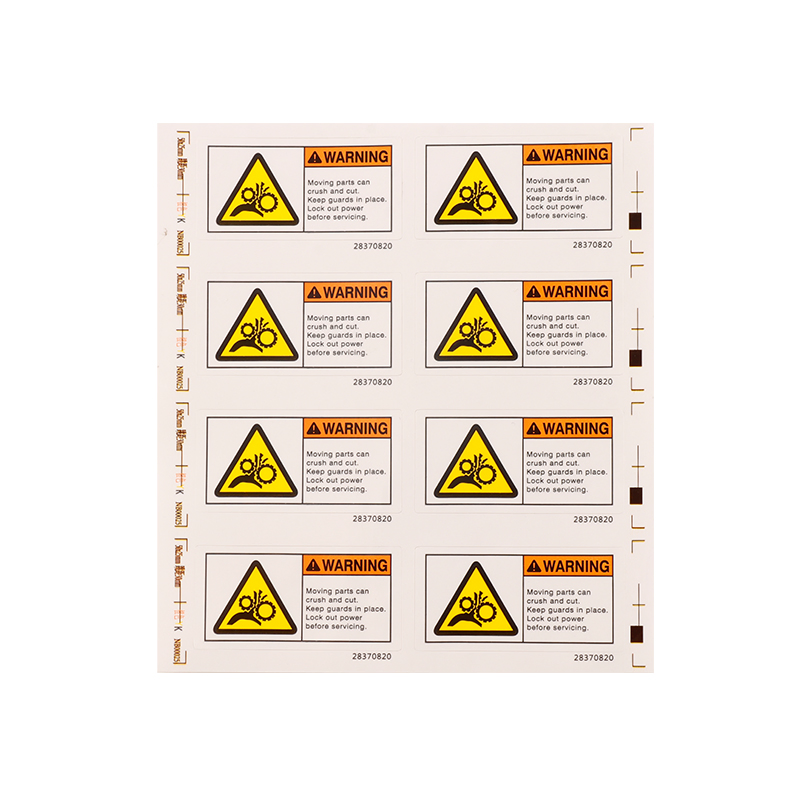 Custom Triangle Print White Pet Waterproof Security Warning Label Sticker Factory