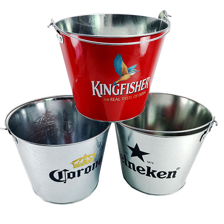 Wholesale Custom Large Gallon Beer Wine Metal Ice Galvanized Tin Beverage Bucket for Parties