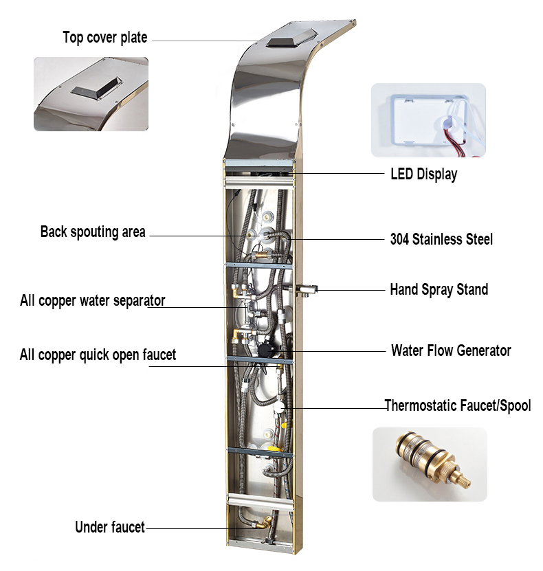 Shower Panel Factory Price Shower Set Bathroom Wholesale Commercial Multifunctional Modern Bathroom Shower