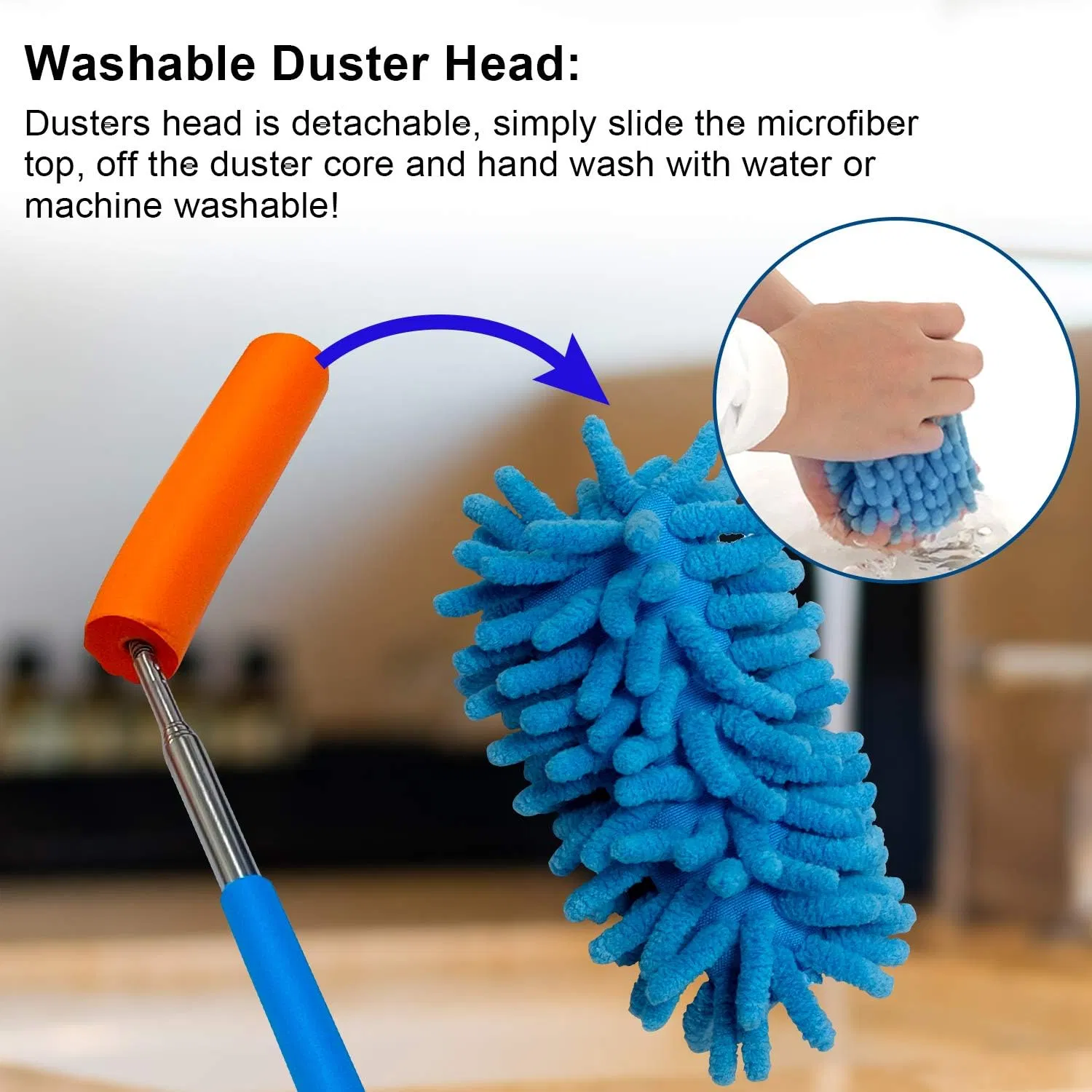 Washable Fan Cleaning Ceiling Microfiber Long Extendable Handle Duster