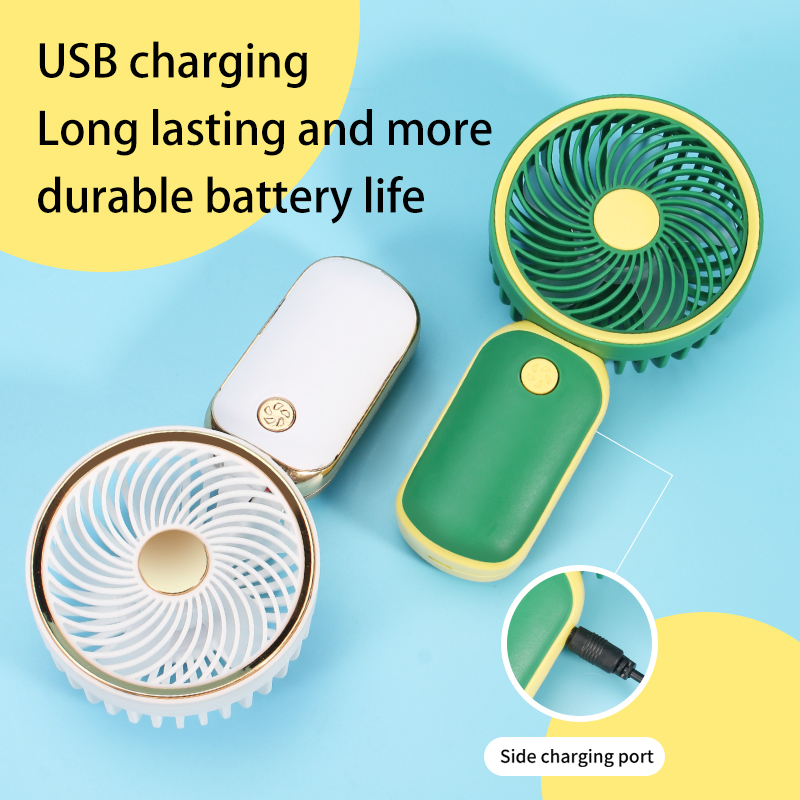Portable Rechargeable Electric Air Cooling Fan Handheld Mini Fan USB Electroplating Silent High Wind Power Charging Mini Fan