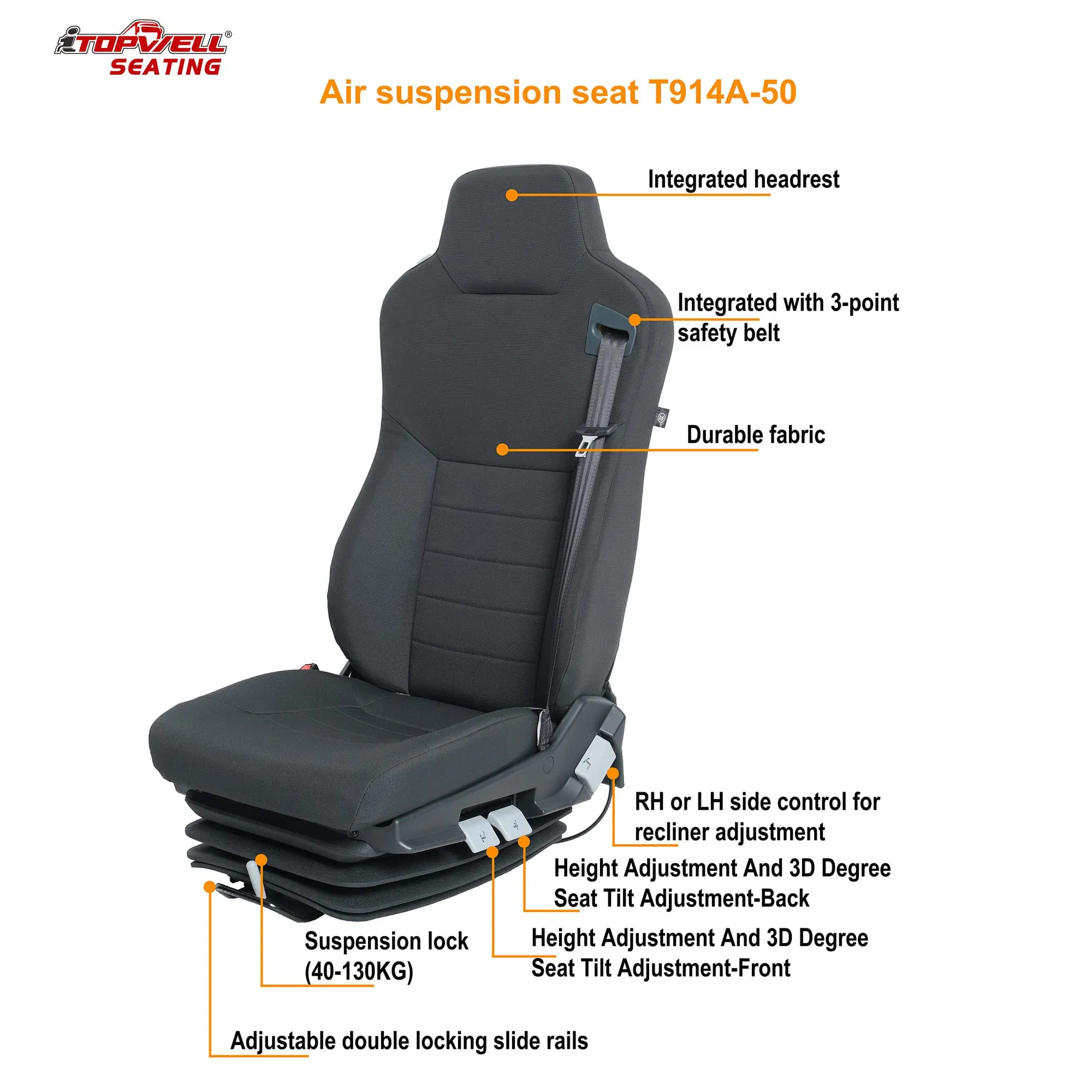 Пневматическое сиденье водителя Isri 6860 для грузовых автомобилей