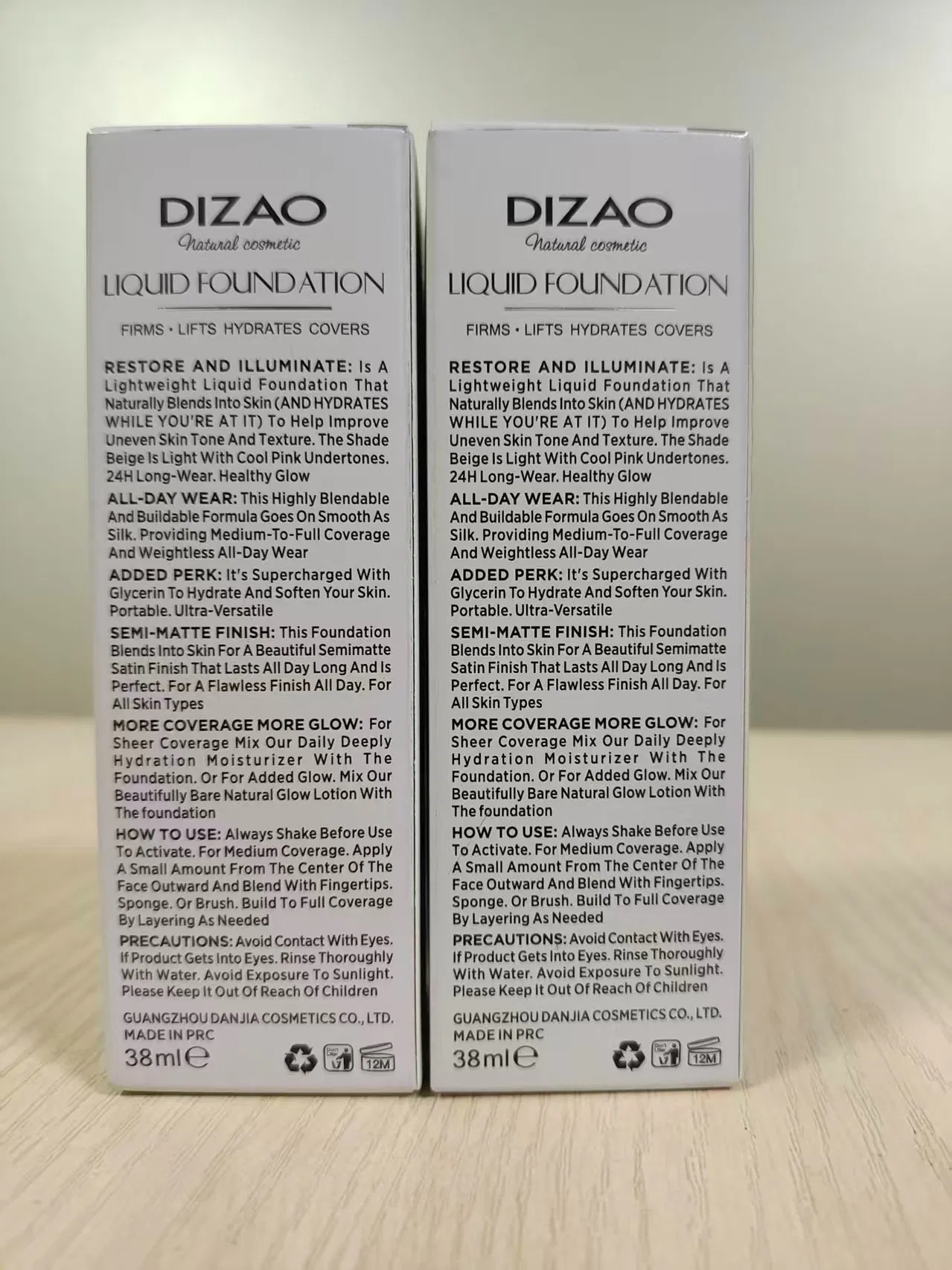Dizao Natural Cosmetic Skin-Caring Foundation Fond De Teint Peau Sublime Wears up to 12 H Firms Lifts Hydrates Covers