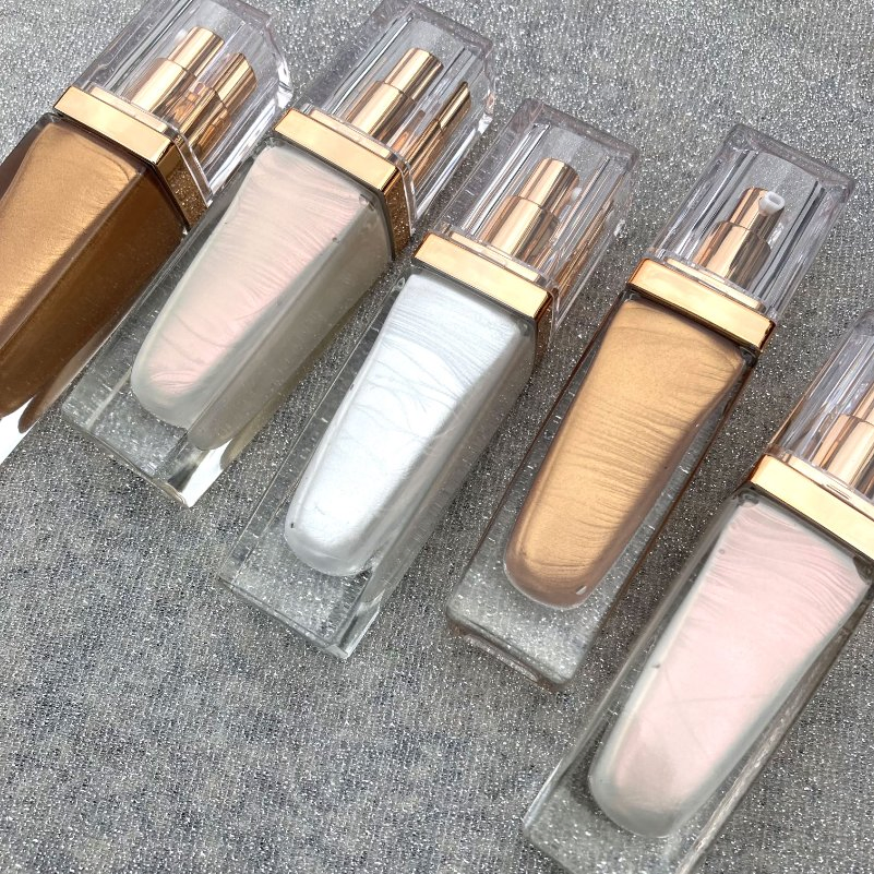 Gold Shimmer Liquid Highlighter Customized Body Highlight Long Lasting 30ml Cream Highlighter