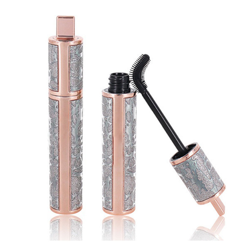 Fashion Round Thick Slender Long Lasting Black Mascara Rotating Silicone