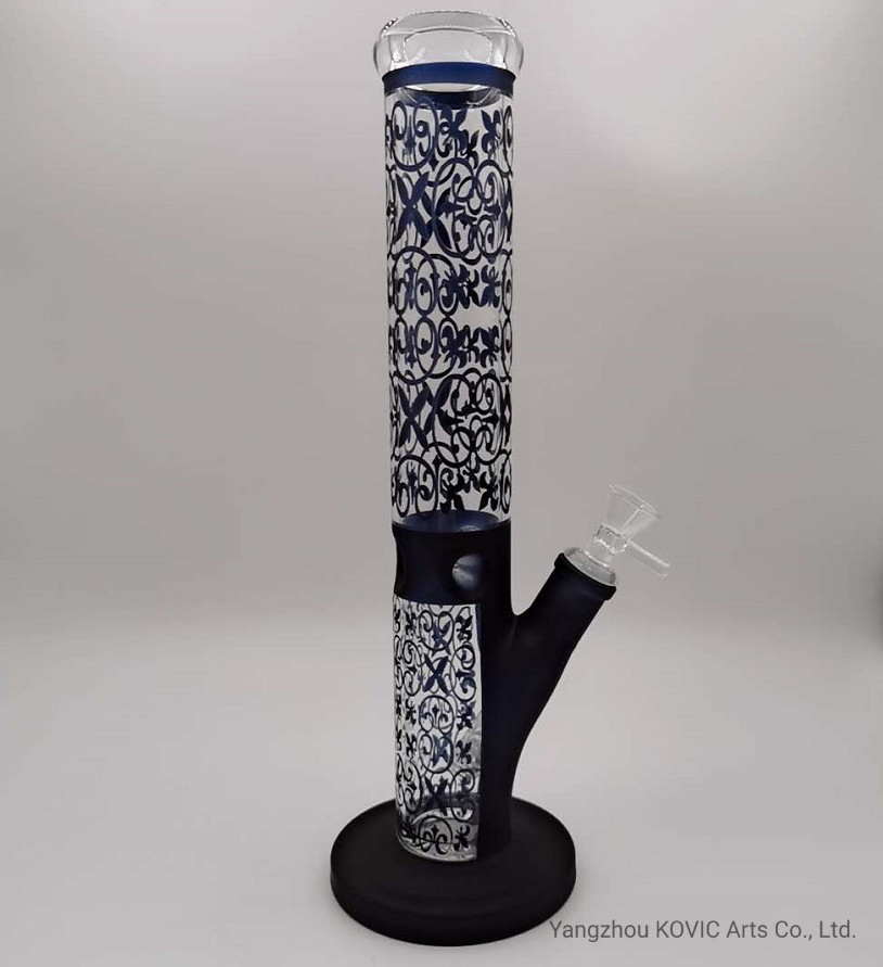 Sand Blasting Straight Tube Ice Catcher Hookah Wholesale Smoking Water Pipe