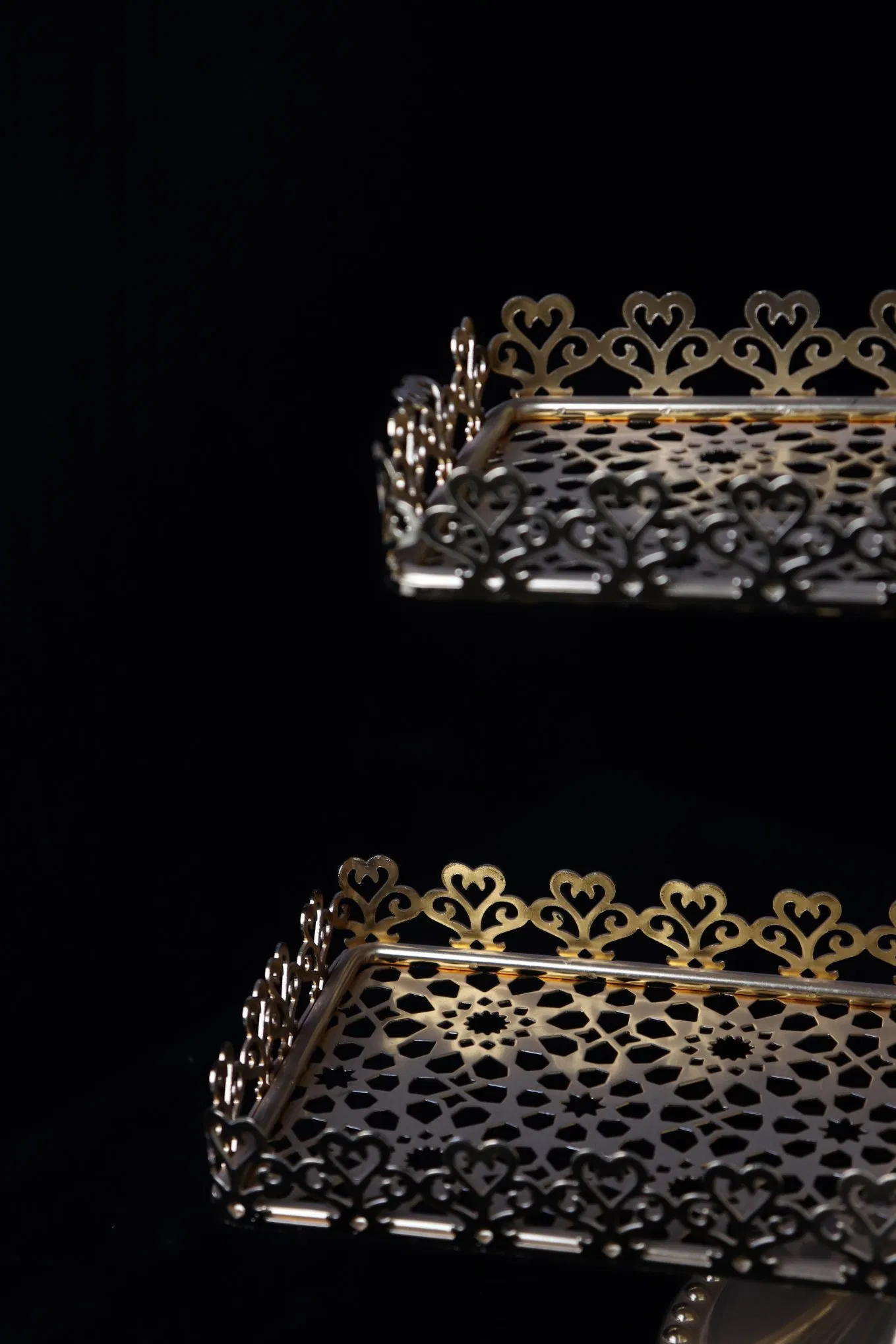 Small Size Double Layered Cake Gold-Plated Iron Standard Decoration Pentagram Plate Afternoon Tea Cake Stand