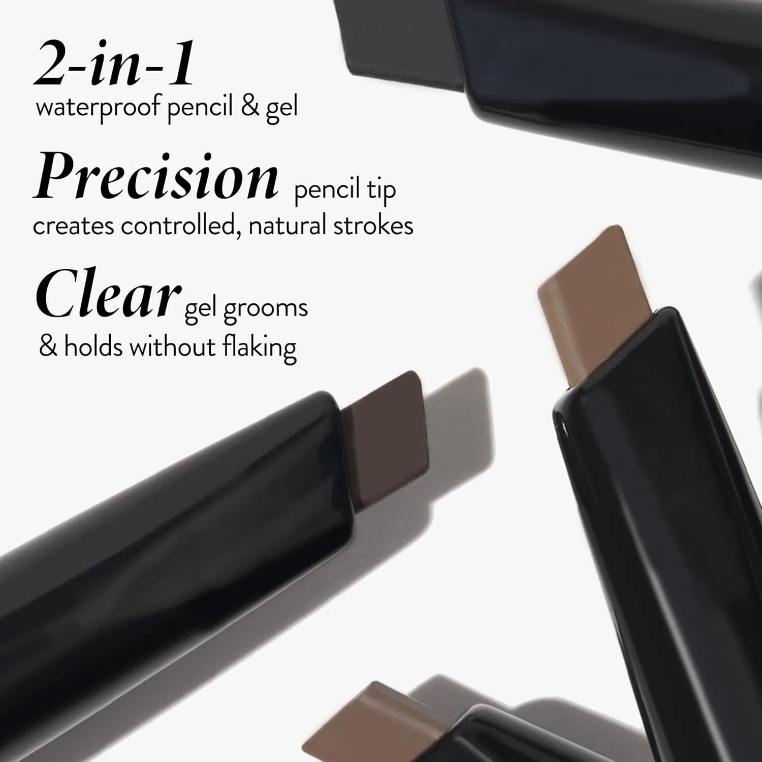 Waterproof Eyebrow Pencil & Brow Gel Duo Long Lasting, Smudge Proof, Natural Finish, Dual-Ended Eyebrow Makeup Tool