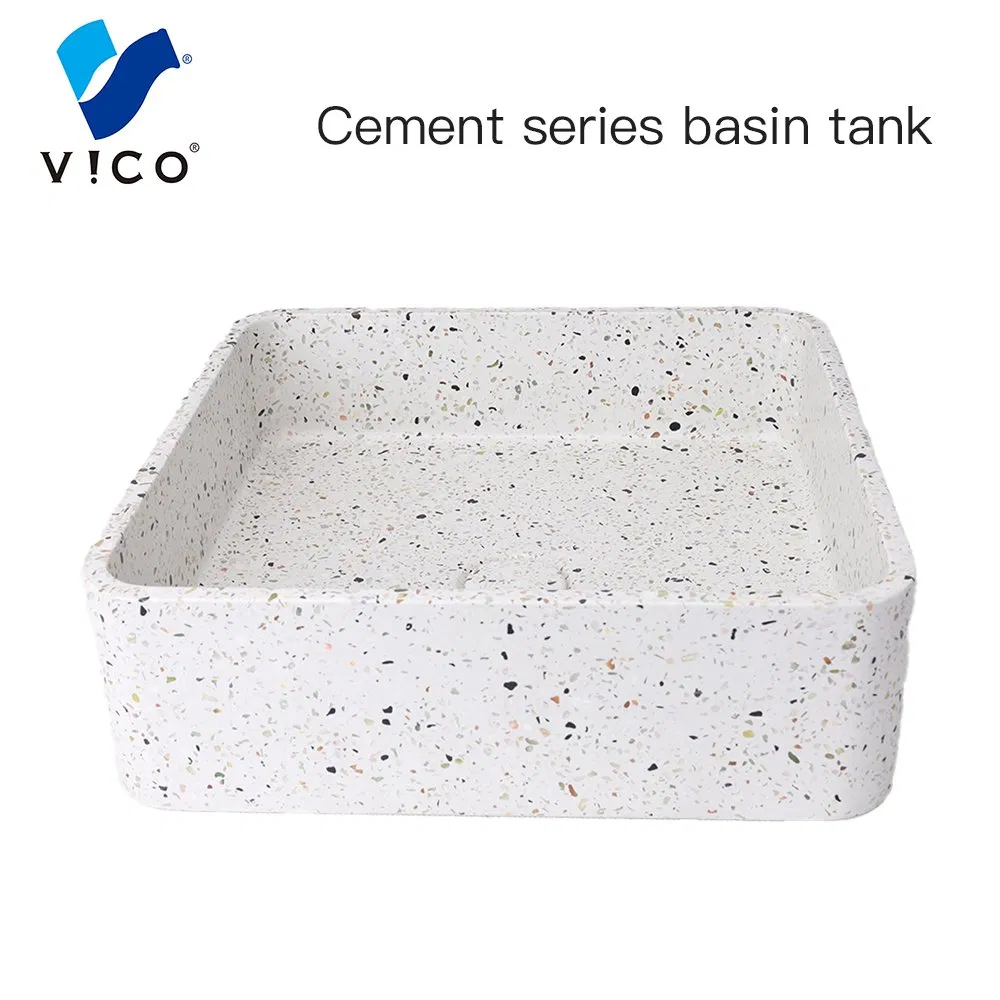 Vanity Bathroom Sink Slim Cement Counter Top Cabinet Basin