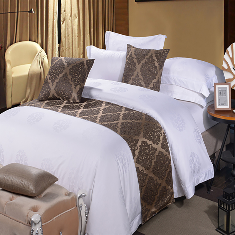 Luxury Hotel Decoration 100% Cotton Bed Runner Bed Sheet