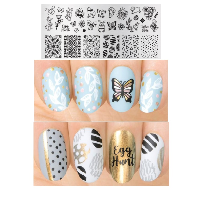 Nail Manicure Plates Polish Stamper Scraper Set Nail Art Stamp Plate