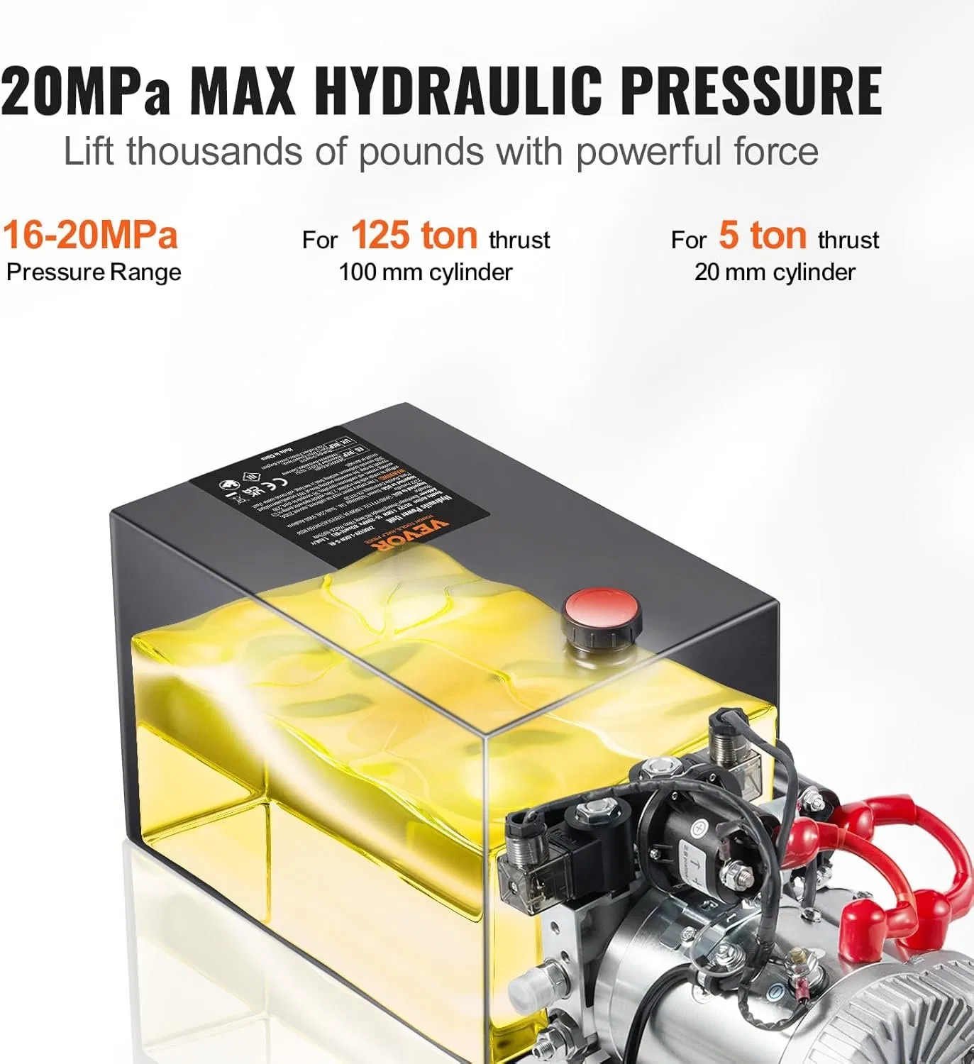 Гидравлическая станция Mophorn 12V, 8 кварт, двойного действия