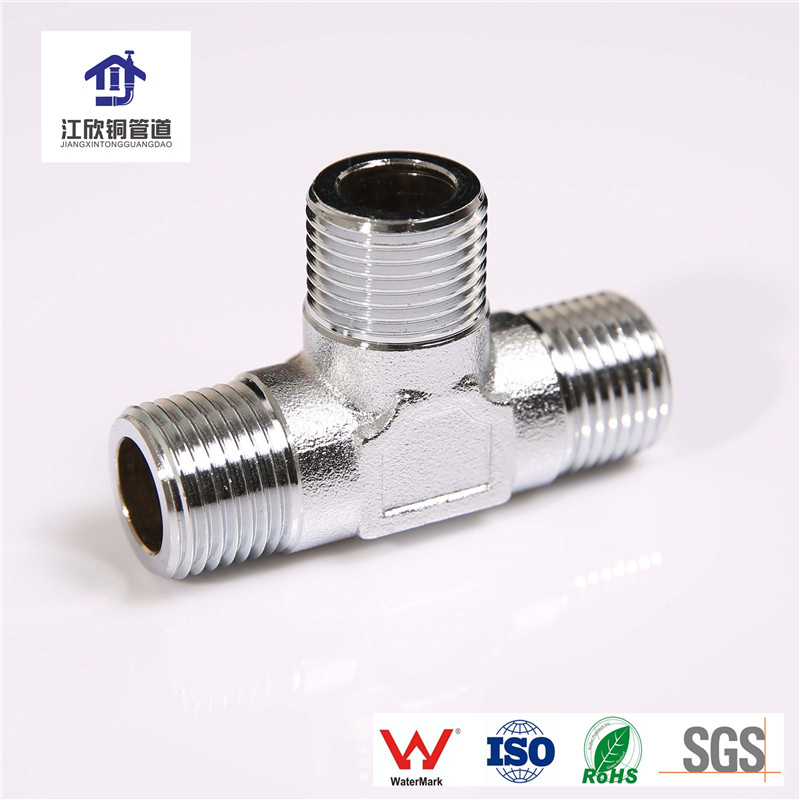Brass Chrome Nickel Plating Equal & Reducer Plumbing Pipe Tee
