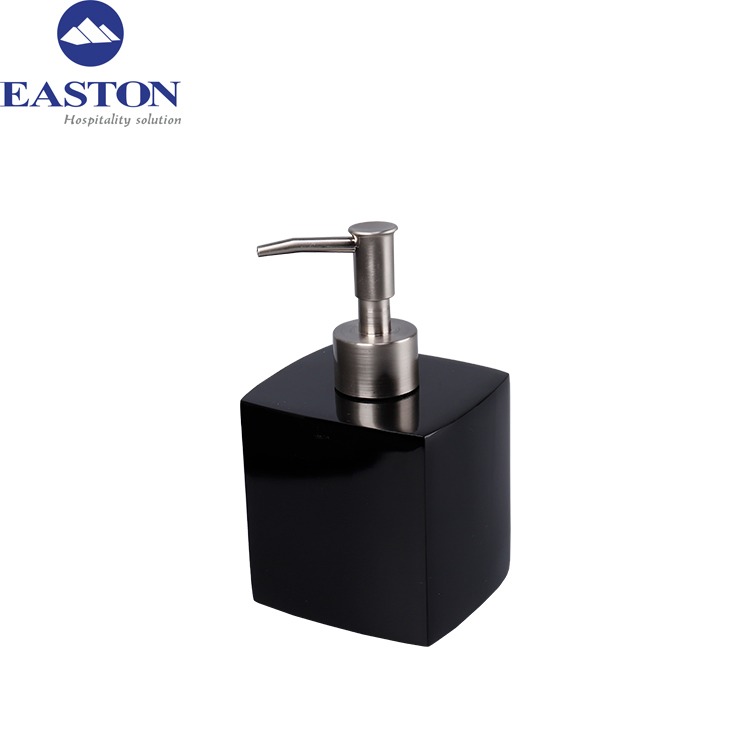 Hotel Bathroom Custom Black Shiny Bath Salts Container